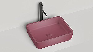 Раковина накладная Salini GLORIA 09 1102209MF 47,5 из искусственного камня S-Stone, матовая, цвет по RAL полностью купить в интернет-магазине Sanbest