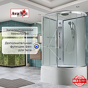 Душевая кабина EM5811LT стандартная, арома-лейка, прозрачная/профиль хром, левосторонняя купить в интернет-магазине Sanbest
