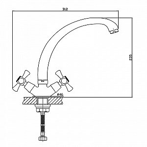 Смеситель для кухни Orange Classic Pro M72-002cr купить в интернет-магазине сантехники Sanbest