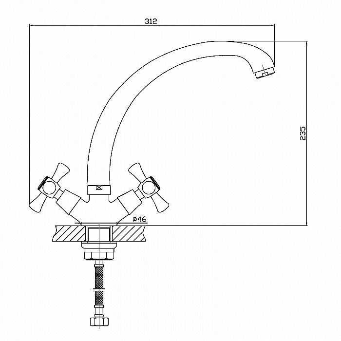 Смеситель для кухни Orange Classic Pro M72-002cr купить в интернет-магазине сантехники Sanbest