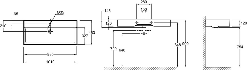 Раковина Jacob Delafon VIVIENNE 101 EXBJ112-00 белая купить в интернет-магазине Sanbest