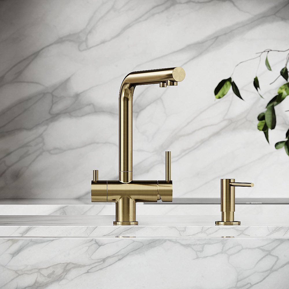 Смеситель для кухни Sancos Foster SC4014BG брашированное золото купить в интернет-магазине сантехники Sanbest