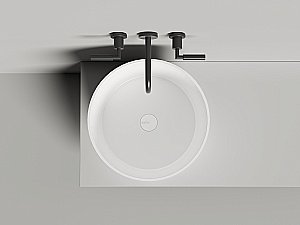 Раковина накладная Salini ARMONIA 04 130118M 46 из искусственного камня S-Stone, белая матовая купить в интернет-магазине Sanbest