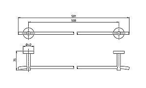 Полотенцедержатель PAINI Pixel 81CR002 40 хром купить в интернет-магазине сантехники Sanbest