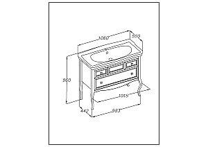 Тумба с раковиной Опадирис ВАЛЕРИ 105 белая матовая для ванной в интернет-магазине Sanbest
