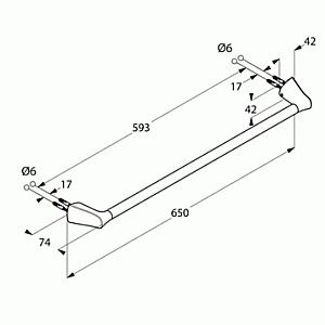 Полотенцедержатель Kludi Ambienta 65 5398005 хром купить в интернет-магазине сантехники Sanbest