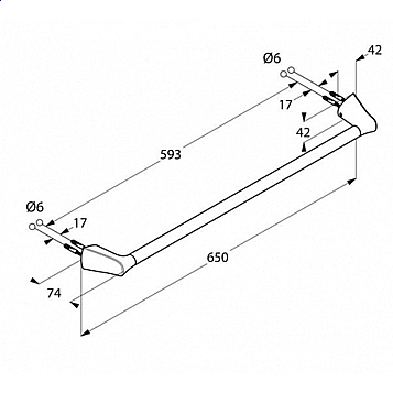Полотенцедержатель Kludi Ambienta 65 5398005 хром купить в интернет-магазине сантехники Sanbest