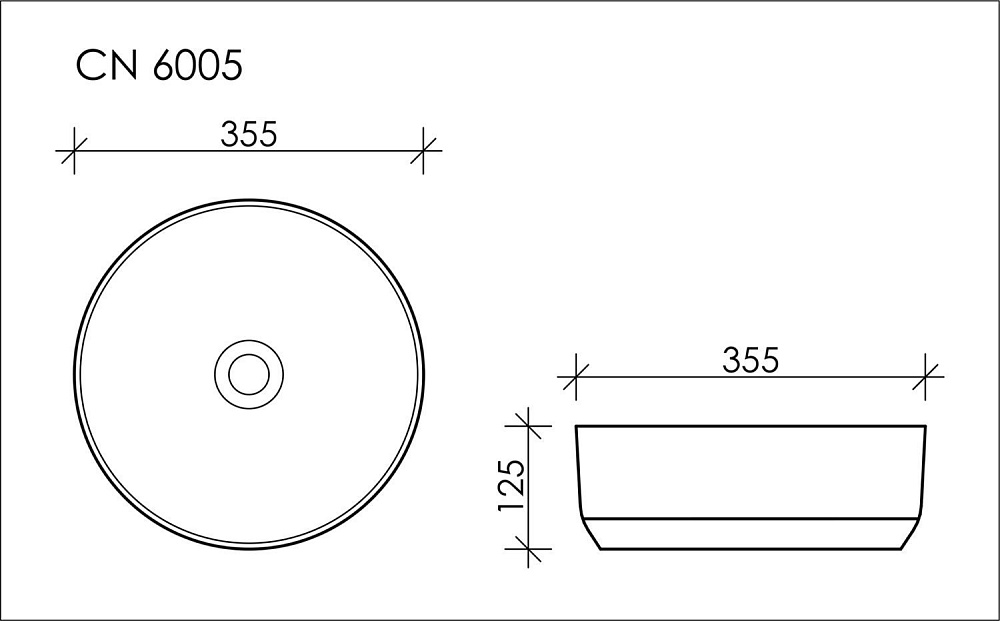 Раковина накладная Ceramica Nova Element CN6005 35 купить в интернет-магазине Sanbest