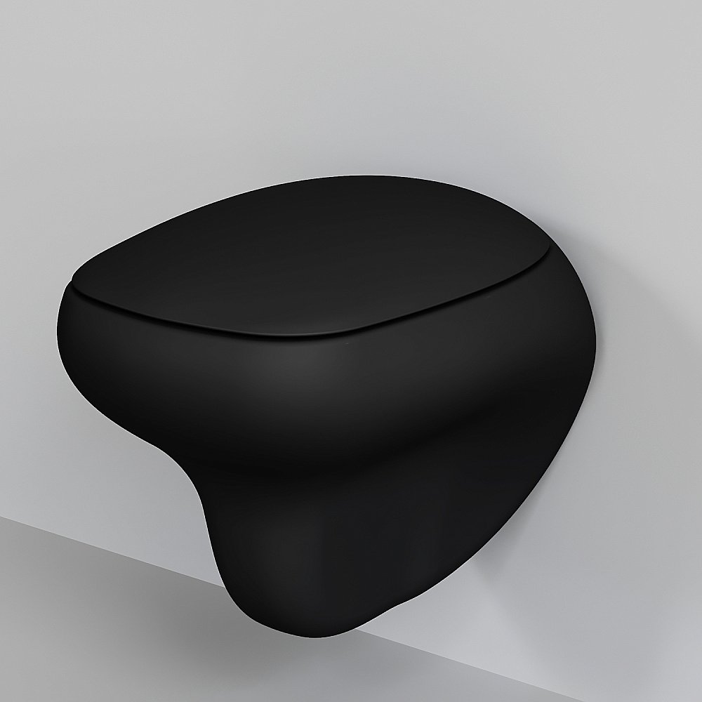 Унитаз подвесной Ambassador Diamond 123T20201R безободковый, черный матовый купить в интернет-магазине Sanbest