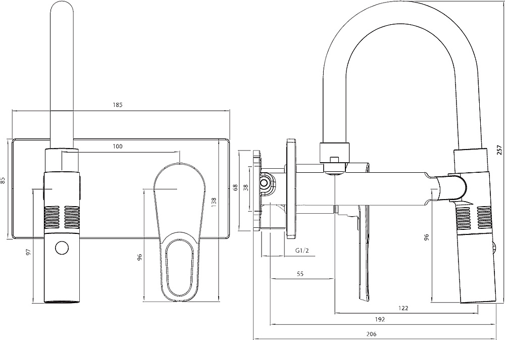 Смеситель для раковины Elghansa Squareline 14Q0191-Black черный купить в интернет-магазине сантехники Sanbest