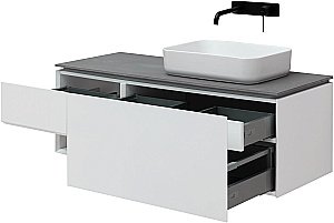 Тумба с раковиной Allen Brau INFINITY 120 1+1 белая матовая для ванной в интернет-магазине Sanbest