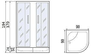 Душевой уголок с поддоном River DON 90/40 MT стекло матовое/профиль хром матовый купить в интернет-магазине Sanbest