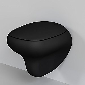 Унитаз подвесной Ambassador Diamond 123T20201R безободковый, черный матовый купить в интернет-магазине Sanbest