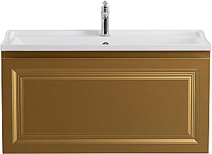 Тумба с раковиной Cezares Giubileo-N 100 GIUBILEO-N-100-1C-SO-BORO-P брашированное золото для ванной в интернет-магазине Sanbest