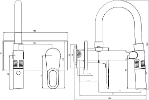 Смеситель для раковины Elghansa Squareline 14Q0191-Black черный купить в интернет-магазине сантехники Sanbest