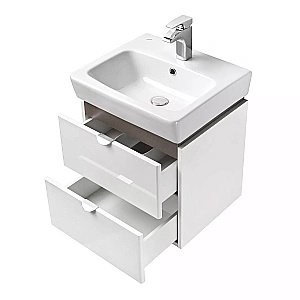 Тумба с раковиной Акватон Скай 60 белая глянцевая для ванной в интернет-магазине Sanbest