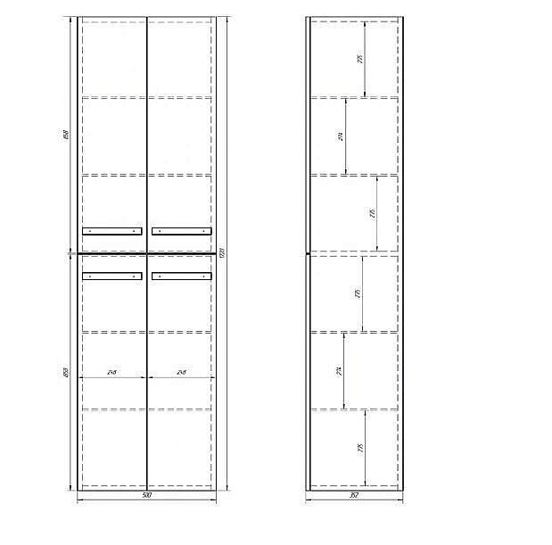 Пенал Dreja Almi 50 для ванной в интернет-магазине сантехники Sanbest