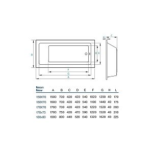 Ванна акриловая Koller Pool Neon 170x70 купить в интернет-магазине Sanbest