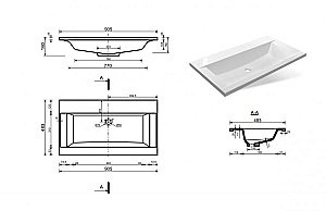 Раковина Эстет Рава 90 ФР-00002613 белая купить в интернет-магазине Sanbest