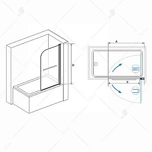 Шторка для ванны RGW Screens SC-114B 411111408-14 80х140 стекло прозрачное/профиль черный купить в интернет-магазине Sanbest