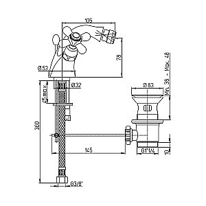 Смеситель для биде PAINI Liberty 17CR327 хром купить в интернет-магазине сантехники Sanbest