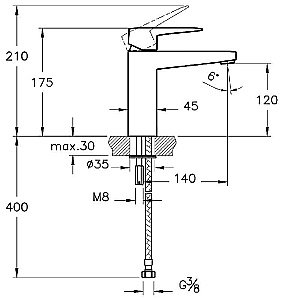Смеситель для раковины Vitra ROOT SQUARE A42731EXP купить в интернет-магазине сантехники Sanbest