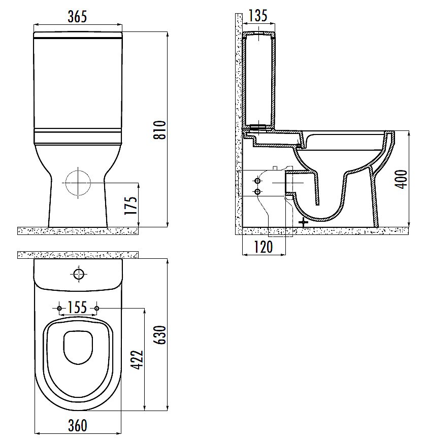 Унитаз напольный Creavit Letoon LT361-11CB белый, безободковый, с бачком купить в интернет-магазине Sanbest