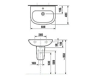 Раковина с пьедесталом Jika Deep by Jika 65 купить в интернет-магазине Sanbest