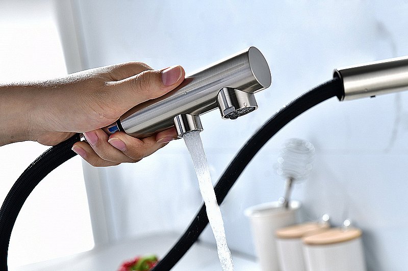 Смеситель для кухни Paulmark Serpentine Se213222-BS брашированная сталь купить в интернет-магазине сантехники Sanbest