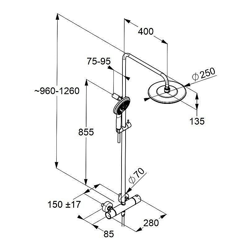 Душевая система Kludi Freshline 670920500 купить в интернет-магазине сантехники Sanbest