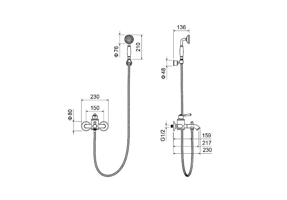 Смеситель для ванны Aquatek Классик AQ1549MB черный матовый купить в интернет-магазине сантехники Sanbest