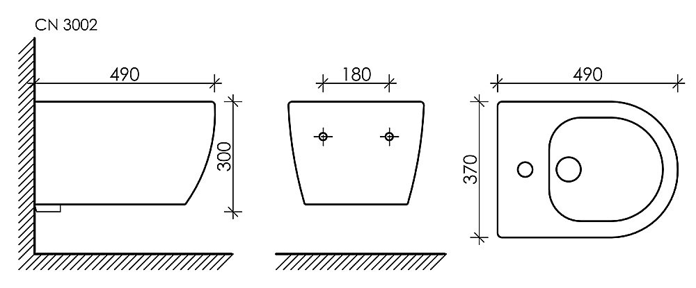 Биде подвесное Ceramica Nova PLAY CN3002MB черное купить в интернет-магазине Sanbest