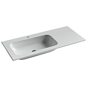 Тумба с раковиной Sancos SNOB R SNR100LW Bianco левая/белая матовая для ванной в интернет-магазине Sanbest