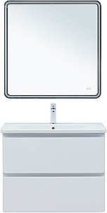 Тумба с раковиной Aquanet Эмбер 330467 80 белый матовый для ванной в интернет-магазине Sanbest