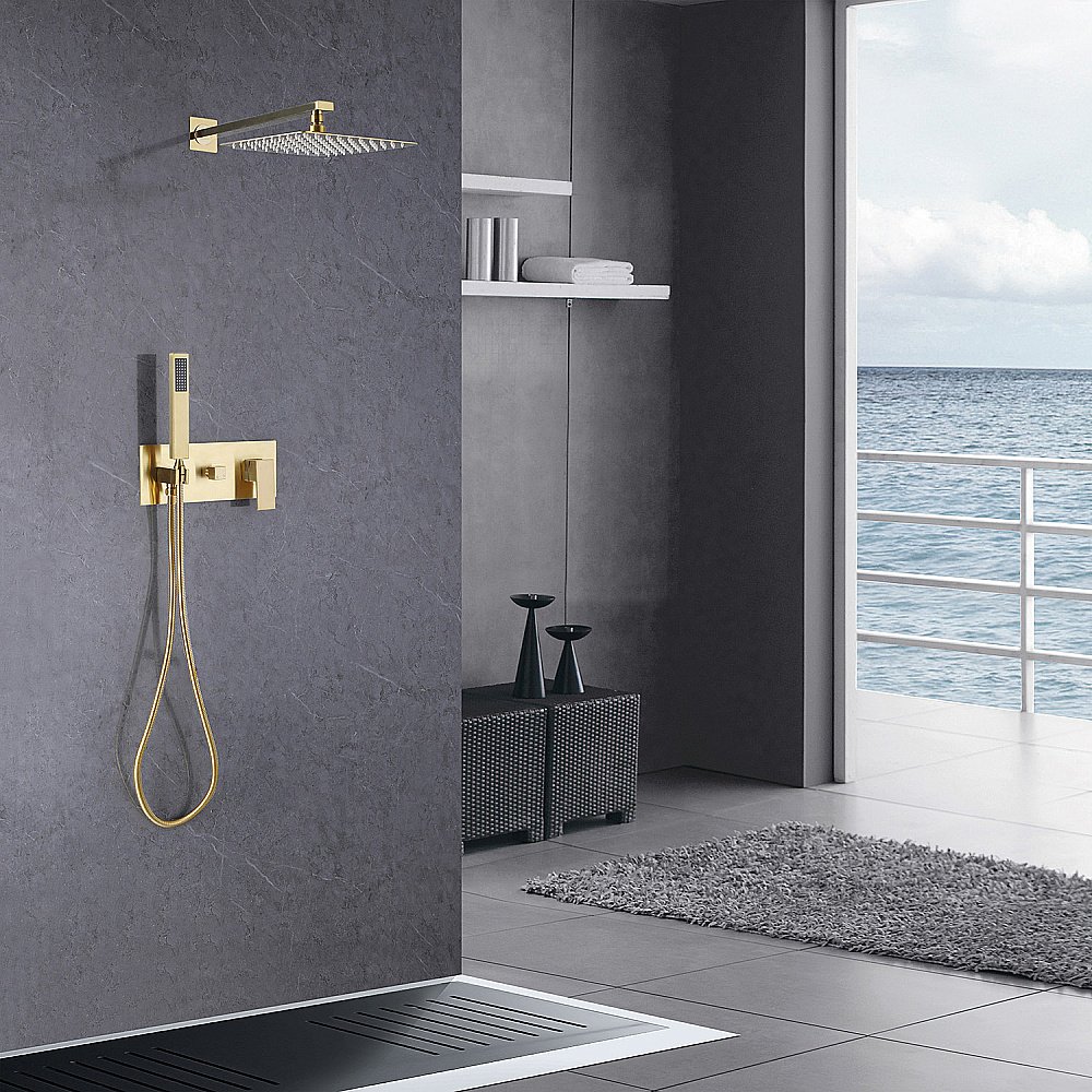 Душевая система ABBER Daheim AF8218G золото матовое купить в интернет-магазине сантехники Sanbest