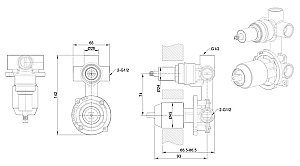 Скрытая часть 3-ФУНКЦ Bravat Rhein D969CP-B-ENG купить в интернет-магазине сантехники Sanbest