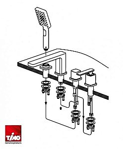 Смеситель для ванны Timo Torne 4330/00-16Y хром,белый купить в интернет-магазине сантехники Sanbest
