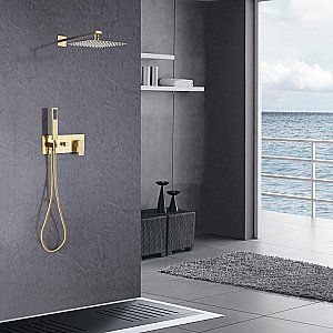 Душевая система ABBER Daheim AF8218G золото матовое купить в интернет-магазине сантехники Sanbest