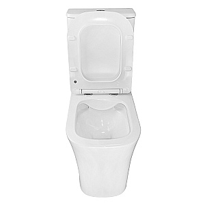 Унитаз напольный Azario Anteo Square AZ-1218A белый, безободковый, с бачком, с крышкой микролифт купить в интернет-магазине Sanbest