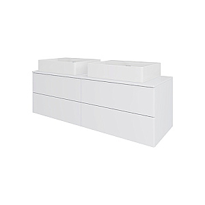 Тумба с раковиной Orange Otto 130 Ot-130TuMDF+B04-500W белая глянцевая для ванной в интернет-магазине Sanbest