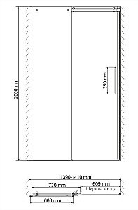 Душевая дверь WasserKRAFT Dinkel 58R 140 купить в интернет-магазине Sanbest