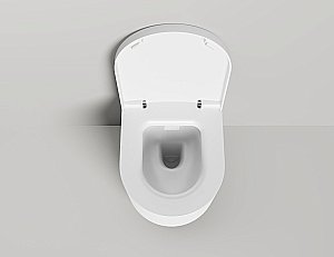 Унитаз подвесной Salini Gemelli 240121KM из искусственного камня S-Stone, безободковый, с крышкой микролифт, белый матовый купить в интернет-магазине Sanbest