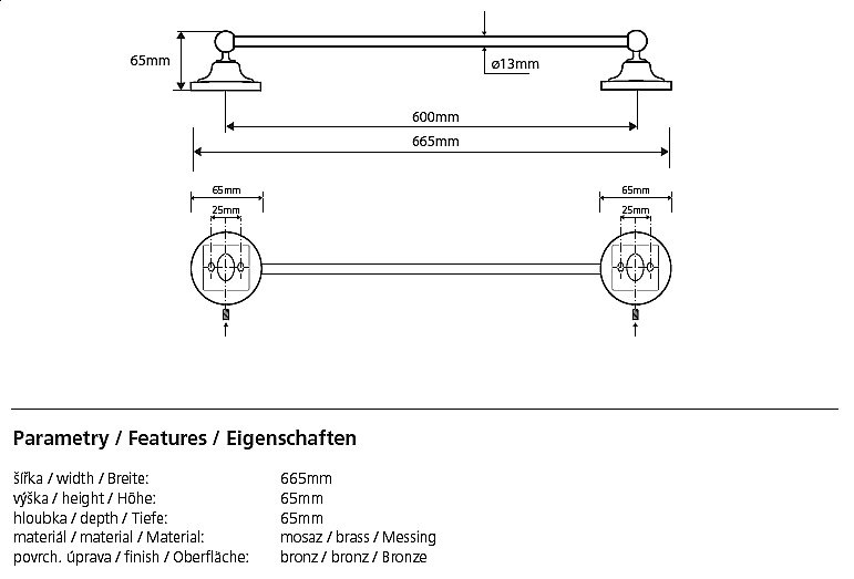 Полотенцедержатель Bemeta Retro 144104047 купить в интернет-магазине сантехники Sanbest