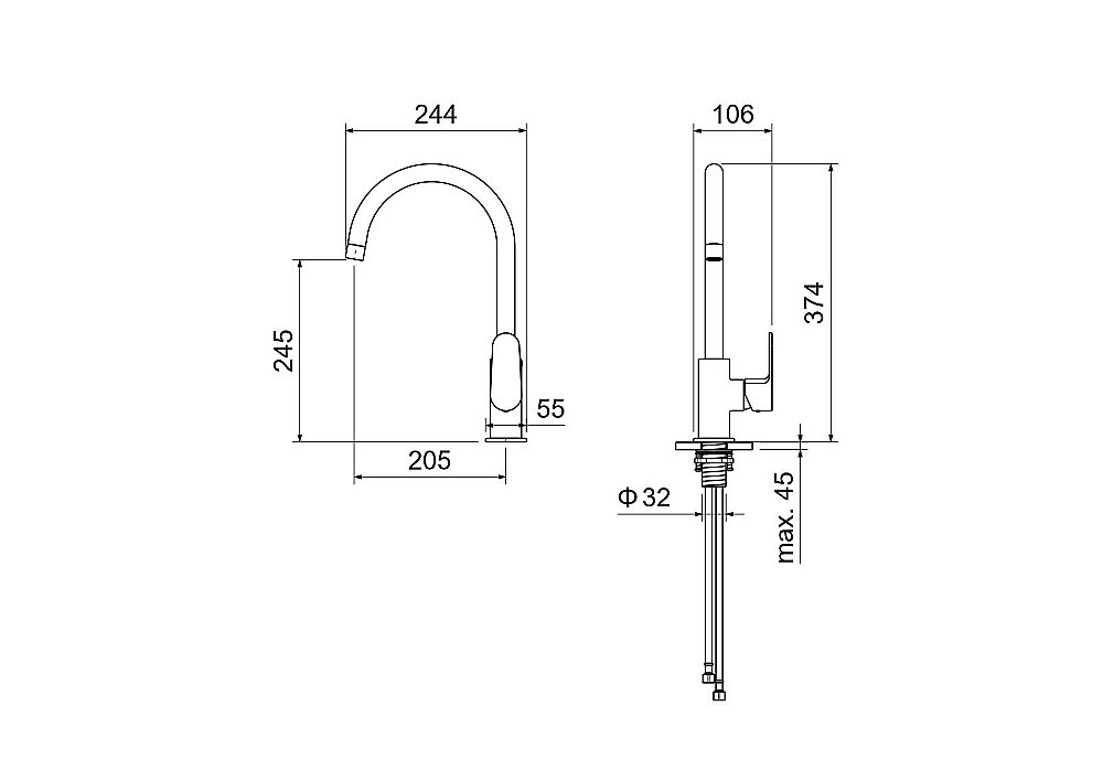 Смеситель для кухни Aquatek Оберон AQ1282BG золото шлифованное купить в интернет-магазине сантехники Sanbest