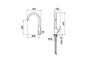 Смеситель для кухни Aquatek Оберон AQ1282BG золото шлифованное купить в интернет-магазине сантехники Sanbest