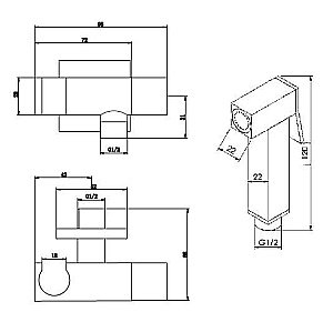 Гигиенический душ Cezares Unika CZR-L-DIF-02 бронза купить в интернет-магазине сантехники Sanbest