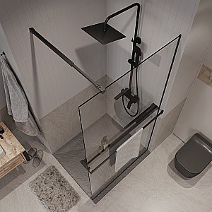 Душевое ограждение Niagara Nova NG-670-10ВLACK 100 прозрачное/профиль черный матовый купить в интернет-магазине Sanbest