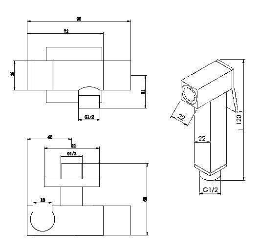 Гигиенический душ Cezares Unika CZR-L-DIF-02 бронза купить в интернет-магазине сантехники Sanbest