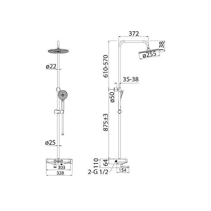 Душевая система IDDIS Shelfy SHEWTBTi06 купить в интернет-магазине сантехники Sanbest