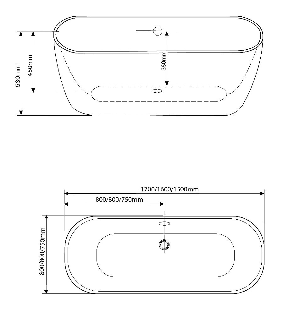 Ванна акриловая Grossman Classic GR-2501M 170х80 белая матовая купить в интернет-магазине Sanbest